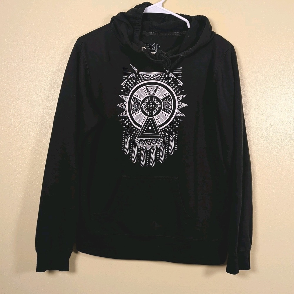 Empyer Graphic Black Hoodie Women's Sz Medium Native American Graphic Print